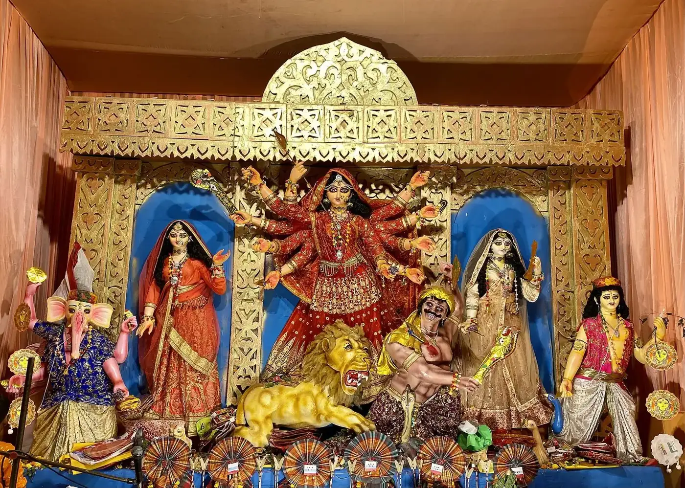 Durga idol at a Siliguri pandal